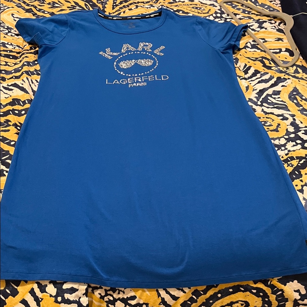 Karl Lagerfeld Paris Blue Tee Dress
